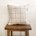 Ivory Window Pane Woven Pillow 18x18 inches