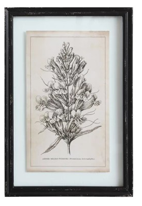 Black Framed Wall Decor with Floral Image