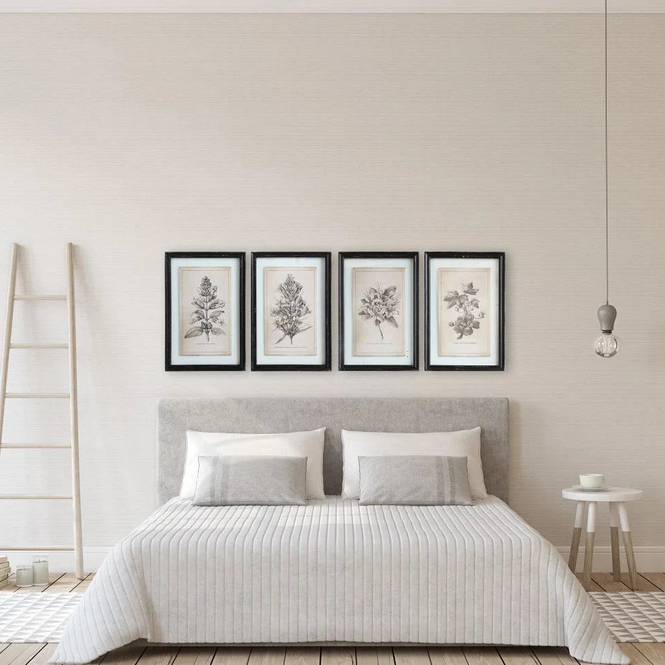 Black Framed Wall Decor with Floral Image