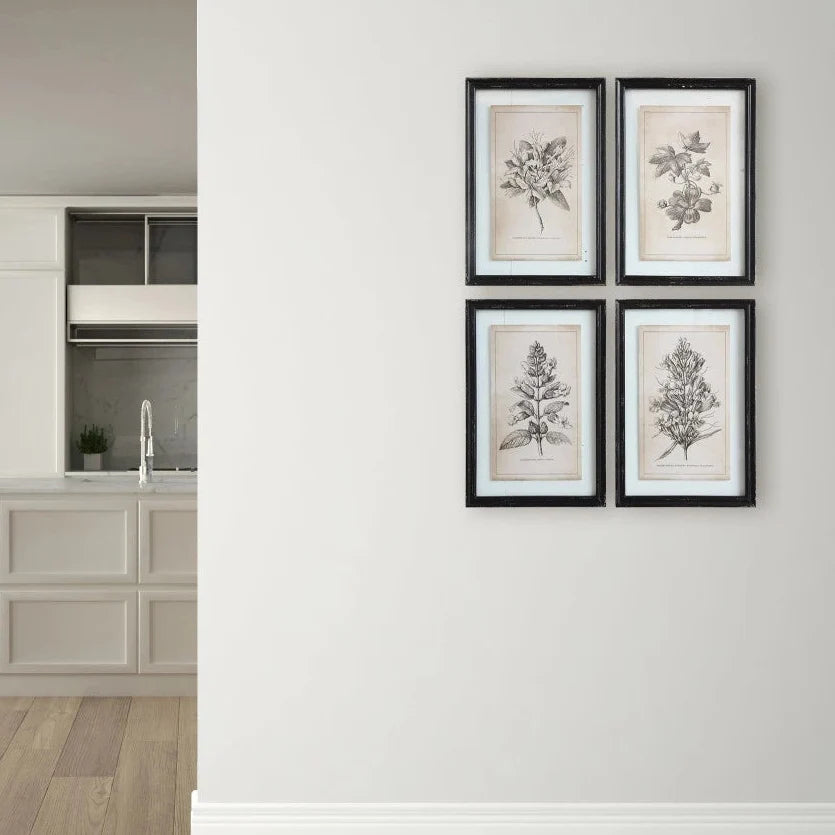 Black Framed Wall Decor with Floral Image