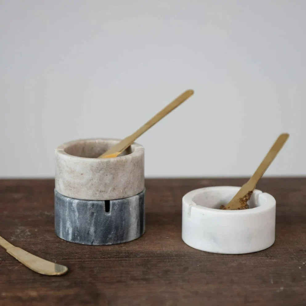 Marble Bowl with Metal Knife