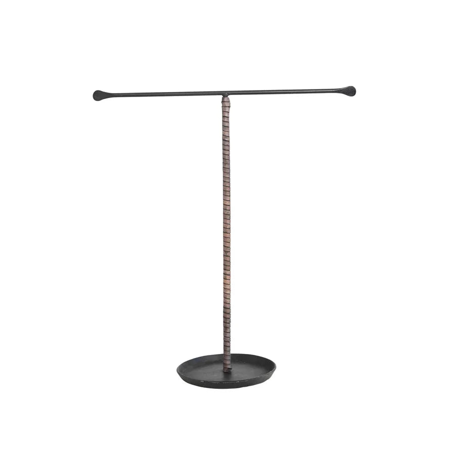 Leather Wrapped Jewelry Stand