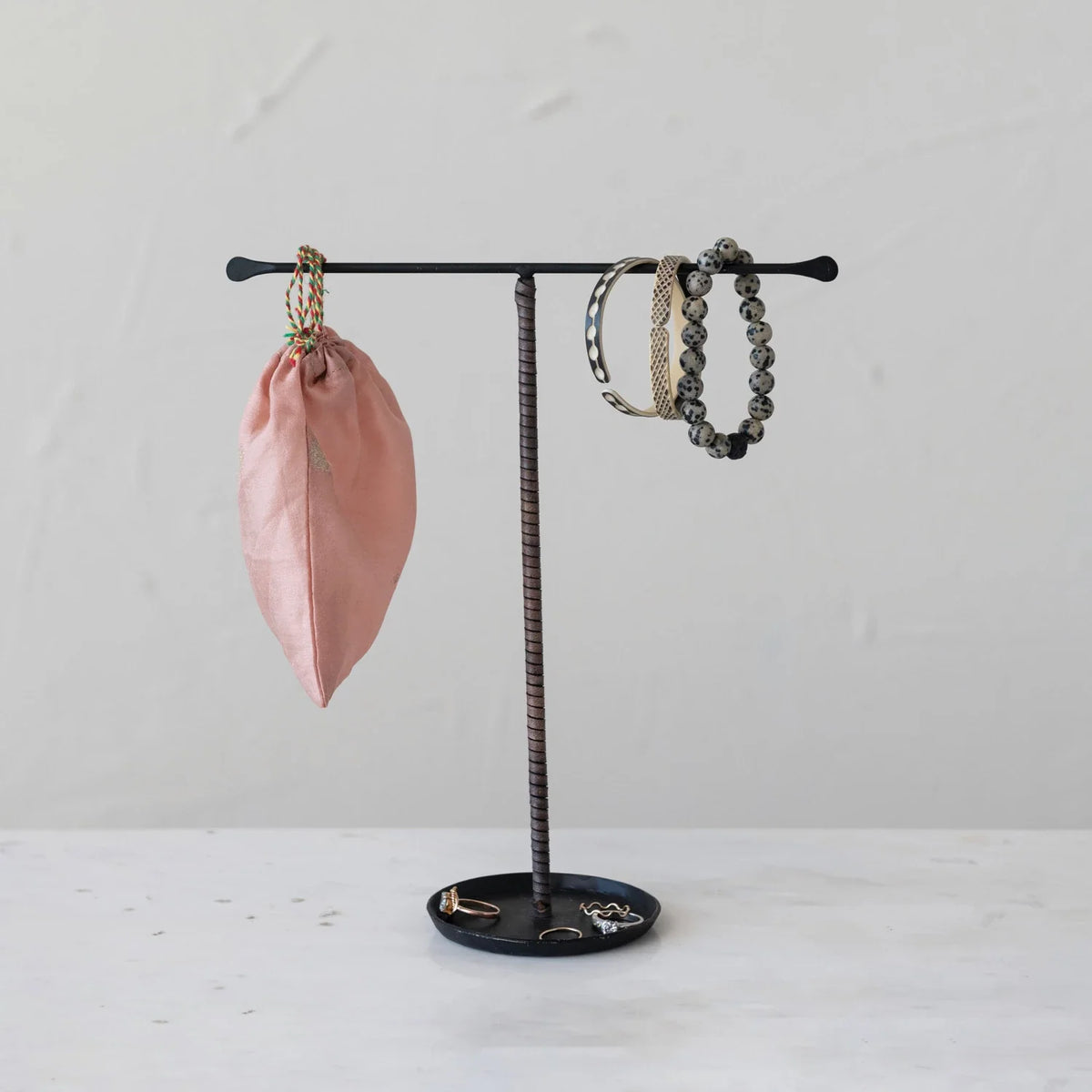 Leather Wrapped Jewelry Stand