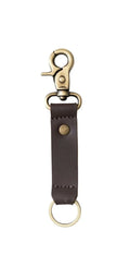 Leather and Metal Keychain with Clip
