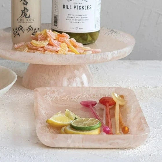 Marbled Pink Resin Tray