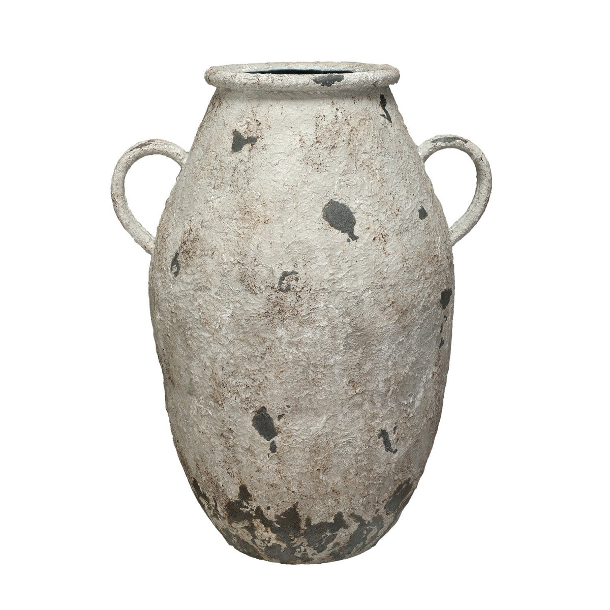 Decorative Metal Urn with Handles