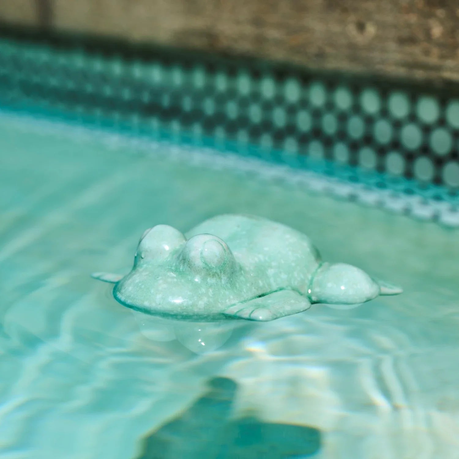 Floating Ceramic Frog | Aqua