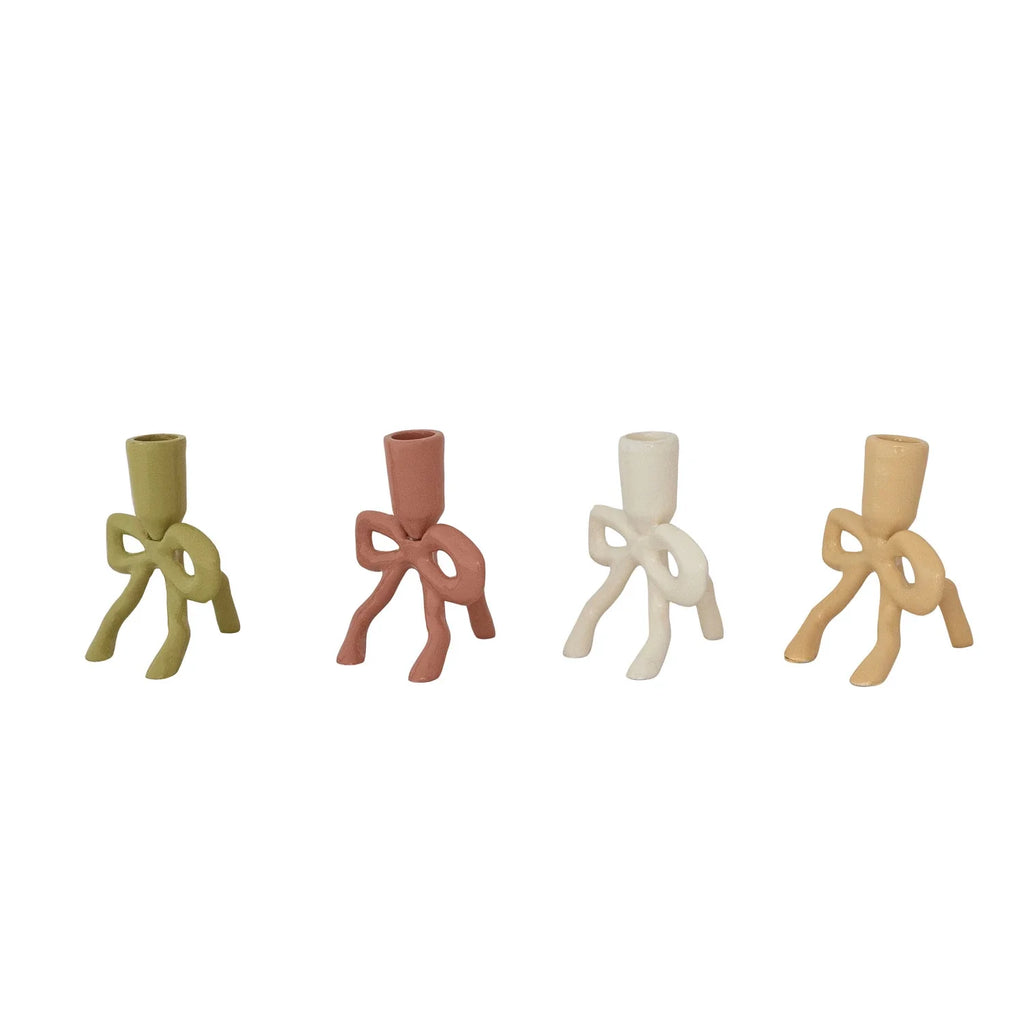 Bow Shaped Taper Holder | Enameled Cast Aluminum