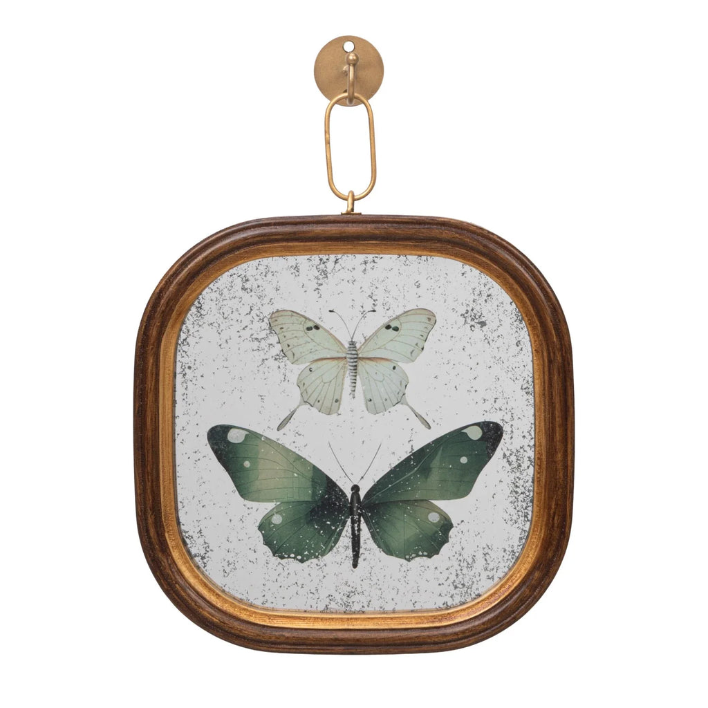 Butterfly Art on Framed Antique Mirror