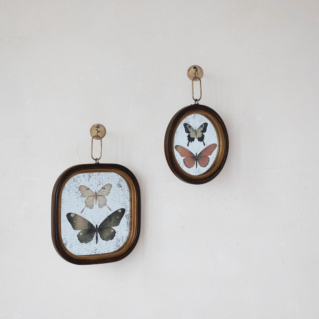 Butterfly Art on Framed Antique Mirror