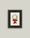 Christmas Wreath Framed Antique Style Artwork