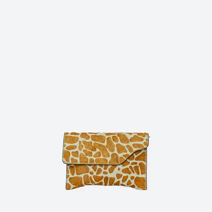 Faux Animal Print Crossbody Clutch