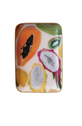 Abstract Print Enameled Metal Trays with Gold Rim