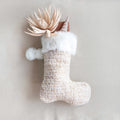 Boucle Stocking w/ Faux Fur/Pom Poms
