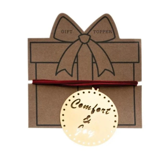 Metal Gift Topper w/ Holiday Saying