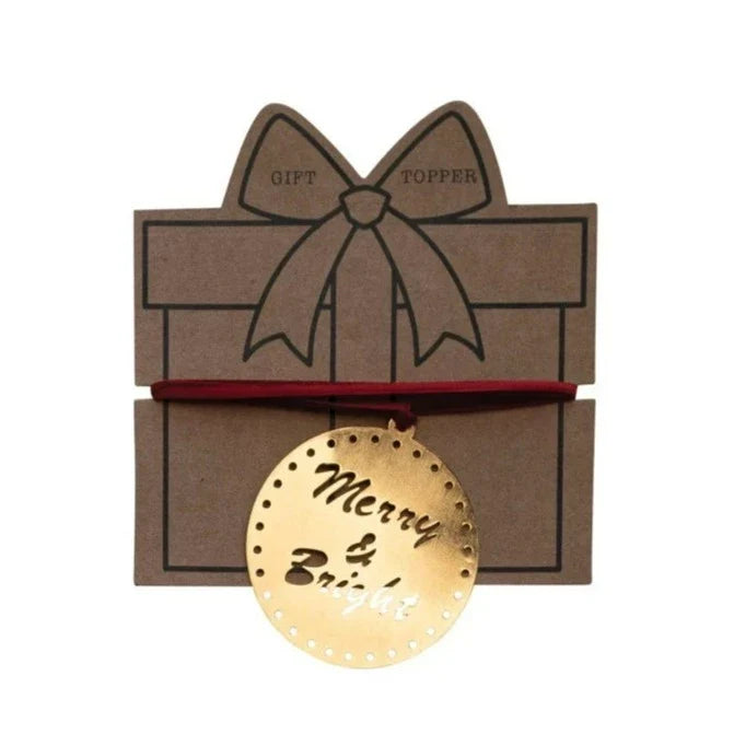 Metal Gift Topper w/ Holiday Saying