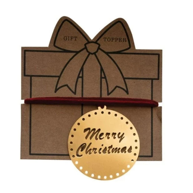 Metal Gift Topper w/ Holiday Saying
