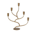 Hand-Forged Iron Candelabra, Antique Gold Finish