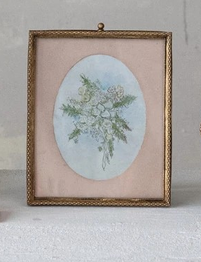 Pewter & Glass Framed Art | Gold Finish